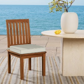 Arden Foam Outdoor Double Welted Round Back Seat Cushion, 20 x 19, Made with ProFoam, Rain-Proof, Fade Resistant, Cream Woven Solid