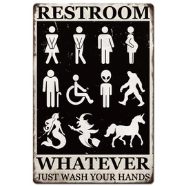 SUPERDANT Funny Restroom Vintage Metal Tin Sign Toilet Poster Retro Metal Signs Vintage Funny Metal Tin Sign Retro Metal Poster Text Decor for Bedroom Bathroom Retro Metal Decor