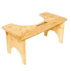 Bamboo Toilet Stool – Ergonomic, Eco-Friendly, Non-Slip Bathroom Stool for Healthy Digestion, Improved Posture & Comfortable Squatting Position, Compact & Space-Saving Design