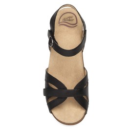 Dansko Season Stylish Sandal for Women - Lightweight with Added Arch Support - Durable PU Outsole for Long-Lasting Wear and Comfort Black Full Grain 7.5-8 M US
