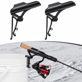 Huntury Adjustable Bucket Rod Holder for Ice Fishing, Clip On Mount, Foldable, Adjustable Angle, Ice Fishing Accessories, Ice Fishing Gear and Equiment, 4" Adjustable