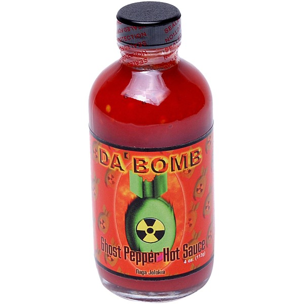 Da'Bomb Ghost Pepper Hot Sauce, 4-Ounce Bottles (Pack of 4)