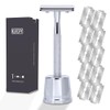 Keropy Men Safety Razor With Stand and 10 Premium Stainless