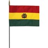 Bolivia - 8 in x 12 in World Stick Flag