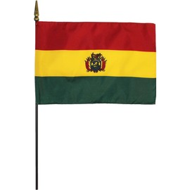 Bolivia - 8 in x 12 in World Stick Flag