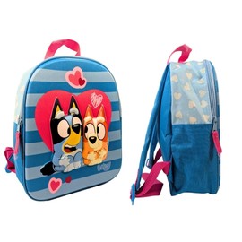 mybagstory Bluey - 3D Kinderrucksack 30,5x25x10 cm - leichte Kindergartentasche mit 1 Reißverschlussfach - Tasche Bluey Mädchen - Schulranzen klein