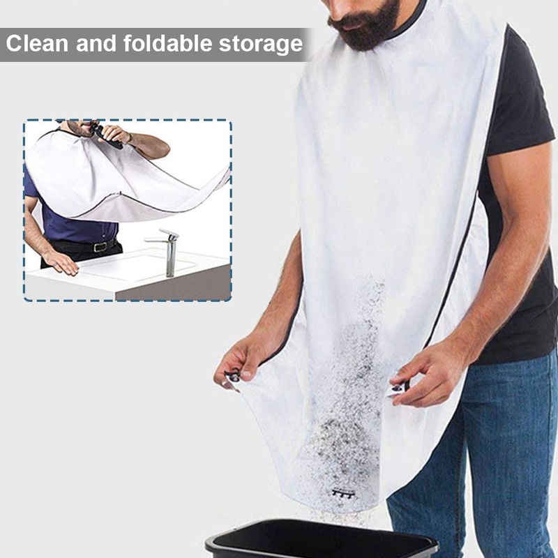 Beard Shaving Catcher Bib with Two Hooks Family's Beard Apron