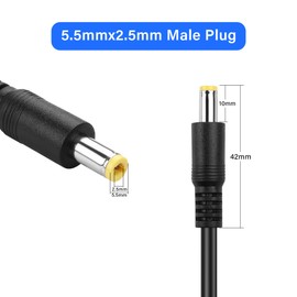 PNGKNYOCN DC 5.5mm x 2.5mm to 4mm Banana Plugs Cable,DC 5525 Male to 4mm Bullet Banana Plug18AWG Cable Connector 50cm 1.6FT (2-Pack)