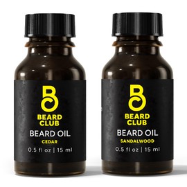 Beard Club Duo Pack: Premium Cedar & Sandalwood Beard Oils for Men - Natural Moisturizer, Conditioner - Hydrates, Softens, Strengthens Hair Follicles & Soothes Skin - For All Beard Types
