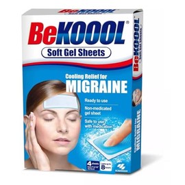 BeKoool Be Koool Cooling Relief for Migraine, Soft Gel Sheets, 4 Sheets (Pack of 4)
