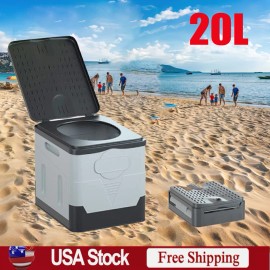 5.3 Gallon Portable Toilet 20L Folding RV Travel Outdoor Commode Porta Potty USA