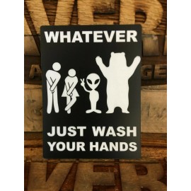 Maverick Advantage All Genders Bathroom Sign, Aliens & Bears Black/White, 6"x8"