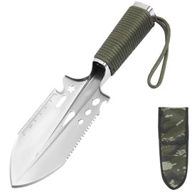 Nutmanel Camping Shovel, 8-in-1 Camping Tool, Solidly Made, Robust and Rustproof, Portable, Garden Shovel, Military Shovel, Survival Shovel, Hiking Shovel, for Survival, Garden, Camping, Hiking