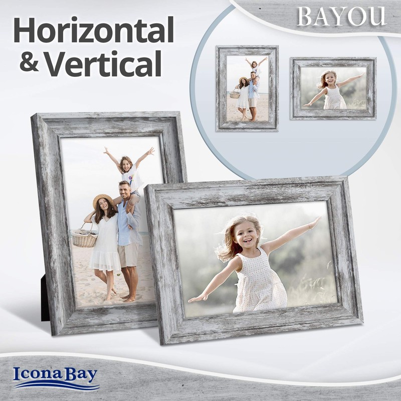 Icona Bay 6x4 Picture Frames (Azure Grey, 3 Pack) Cape