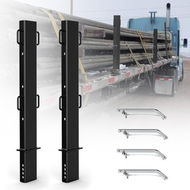 2025 New Upgraded 30" Adjustable C Channel Pipe Stakes for Flatbed Trucks and Trailer Hauler, Heavy Duty Trailer Stake with 4 Adjustable Holes, 2 PCS Trailer Stake Pocket Accessories