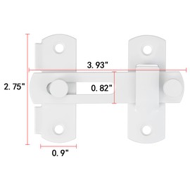 Wocoe 5 Packs White Stainless Steel Barn Latches | 3.93" x 2.75" | Versatile Door Hardware for Barn Door & Bi-fold Doors | Modern Farmhouse | Secure Closure for Cabinets & Doors and Windows