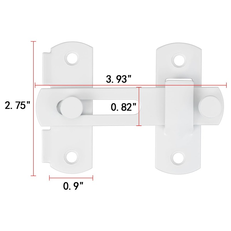 Wocoe 5 Packs White Stainless Steel Barn Latches | 3.93"