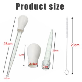 Meat Syringe 6-Piece Set, Roasting Syringe, Turkey Baster, Includes Cleaning Brush, Turkey Baster Pipette, Marinade Syringe, Suitable for Pork, Beef, Chicken, Poultry, Fish