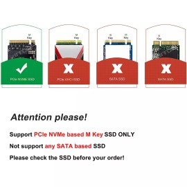 RIITOP M.2 NVMe SSD to USB C 3.1 Docking Adapter Converter,with C-C Cable,C-A Connector
