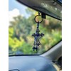 LUCKBOOSTIUM Cross Keychain Ring w/Evil Eye Tassel, Sign of Good