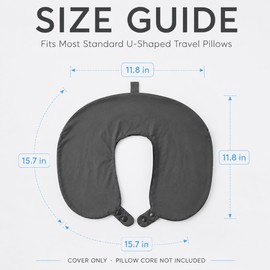 Cool Ice Silk Neck Pillow Cover, Double Snap, Fits U-Shaped Travel Pillows