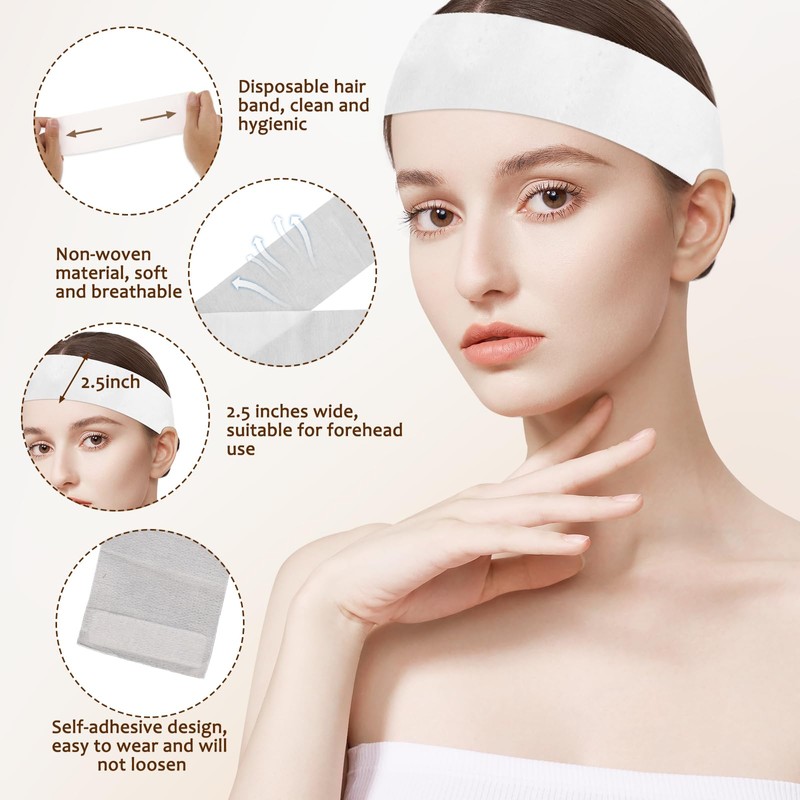 KOICDO 40 PCS Disposable Headbands for Spa with Closure