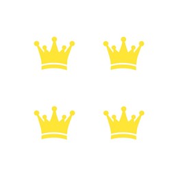 4 Pack Crown Design Vinyl Decals Stickers for Car Truck Bike Motorcycle Helme Laptop Water Bottle Windows (Yellow)