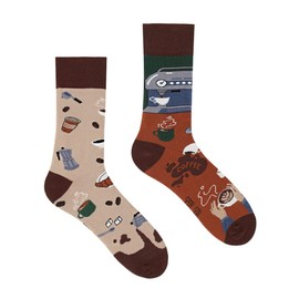 Spox Sox Casual Unisex Funny Crazy Colourful Socks for Men and Women, coffee