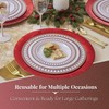 Renaissance Collection White with Red Rim Plastic Plates Combo Set