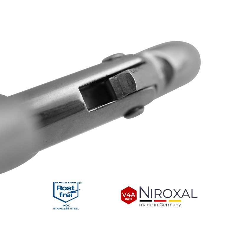 NietFullThings Stainless Steel Carabiner Hook without Thimble V4A Robust Design