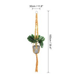 PATIKIL Macrame Plant Hangers Indoors, 2 Pack Hanging Plant Shelf Planter Basket Nylon Rope for Home Decor Hanging Wall Ceiling Window, Orange