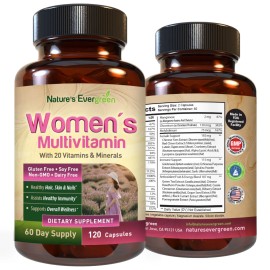 Nature's Evergreen Multivitamin for Women, Multimineral W/ Over 20 Vitamins A, C, D, E, B12, More