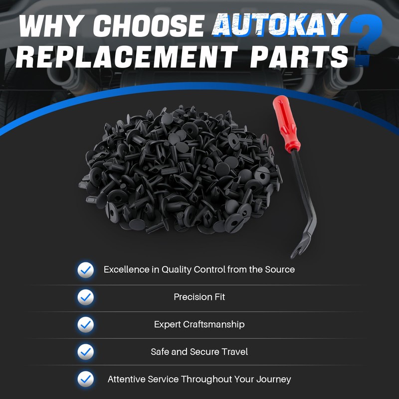 AUTOKAY 100pcs ATV UTV Body Fastener Rivets Push Pin Fender