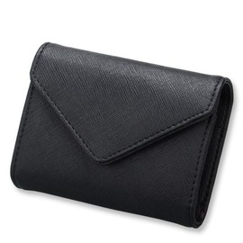 AprinCtempsD RFID Schutz Kreditkartenhülle Echtem Leder Mini Geldbörse Portemonnaie Kleine für Damen und Herren (Schwarz)