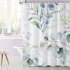 Uiiooazy Green Leaves Shower Curtain, Eucalyptus Leaf Plants Pattern, Bathtub