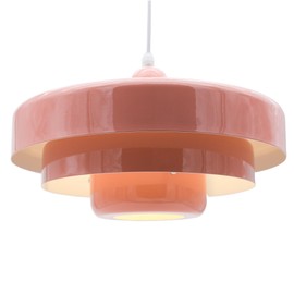 DoungRos Pink Pendant Light Mid Century Pendant Lamp Nordic Pendant Lighting Fixture Hanging Ceiling Light 3-Layer Shade Design for Kitchen Island Dining Table Bedroom