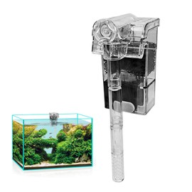 Small Aquarium Filter | Fish Tank Filtration Accessory - Lightweight Powerful External Aquarium Filter for Shrimp, Turtle, Fish