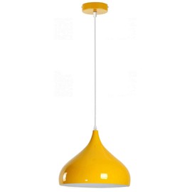 LEDSone Modern Yellow Lamp E27 Base Chandelier Vintage Pendant Light Shade Industrial Hanging Ceiling Lighting Ideal for Dining Room Bar Clubs & Restaurants (Yellow)