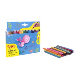 Jovi – Hexagonal Plastic Case Of 24 Wax Crayons Assorted (924)