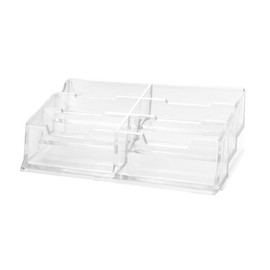 GANAZONO Acrylic Business Card Holder Transparent Slot Organizer for Office School Desktop Supplies Table Storage Box for Easy Access to Cards Stationery