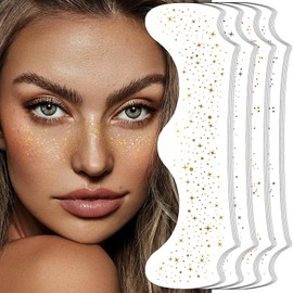24 PCS Makeup Patches Gold Silver Face Glitter Makeup Speckles Patches Freckles Face Tattoos, Makeup Accessories for Women Girl, Cosmetic Glitter for Face