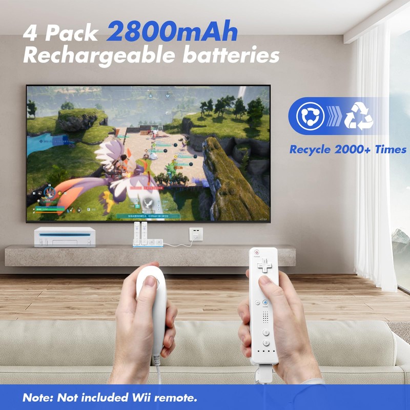 KEKUCULL Remote Controller Charger Station for Wii/Wii U with 4