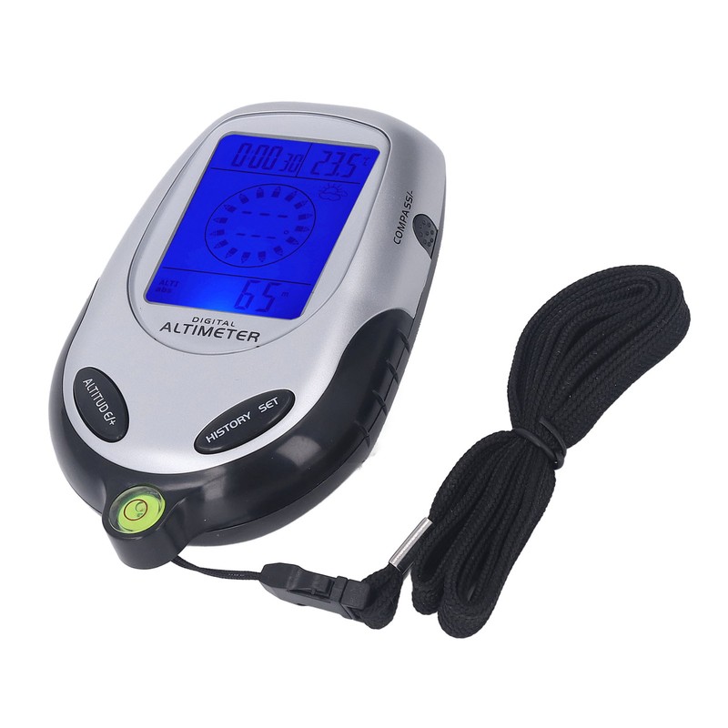 6 in 1 Altimeter Barometer Digital Display Multifunctional Thermometer Clock