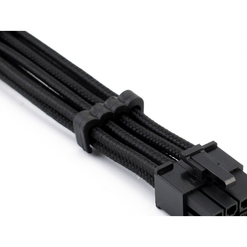 XSPC Sleeved Cable Comb, 4+4 EPS/8-Pin PCI-E, Black, 4-Pack