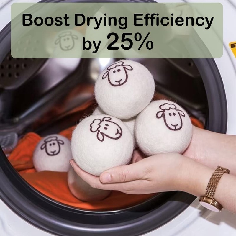 Wool Dryer Balls 6 PCS Dryer Balls Laundry Reusable 100%