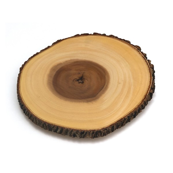 Lipper International Acacia Tree Bark Footed Server for Cheese, Crackers, and Hors D'oeuvres, Large