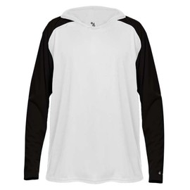 Badger Sports Breakout Hood Tee - S - WH/BK