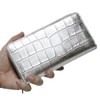 Belkut Matte Crocodile Embossed Cowhide Leather Round Zip Long Wallet