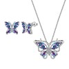 Aurora Tears Butterfly Necklace Earrings Rings Birthstone Jewellery Set Pendant