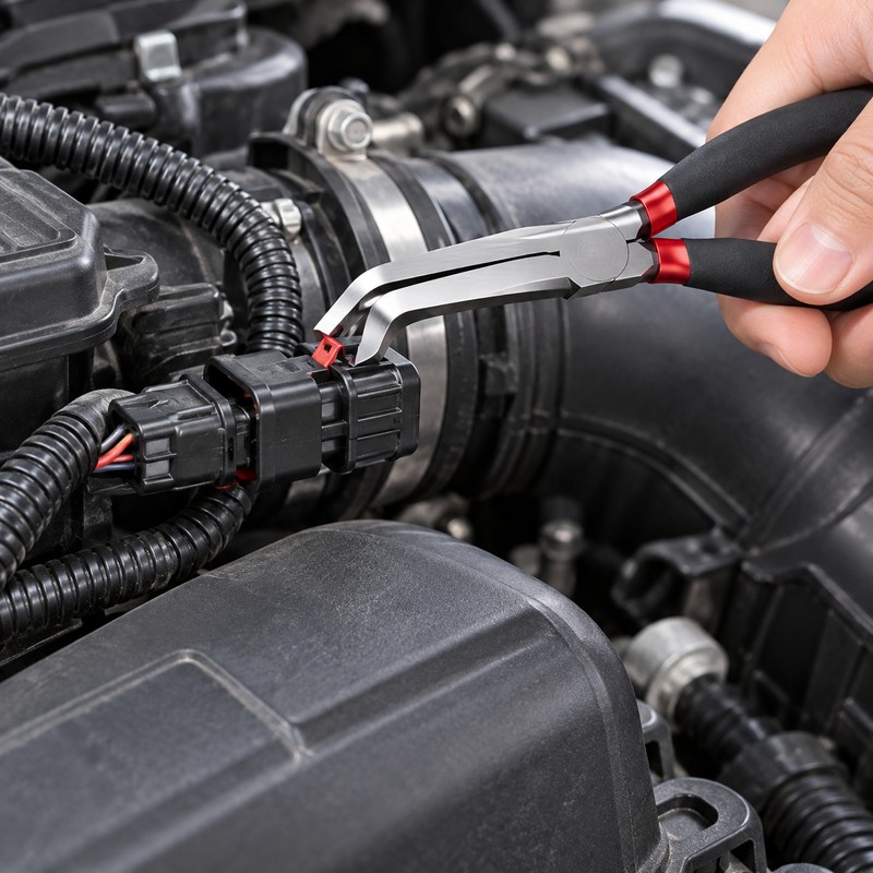 8" 60-Degree Electrical Disconnect Pliers For Automotive Connectors & Sensors